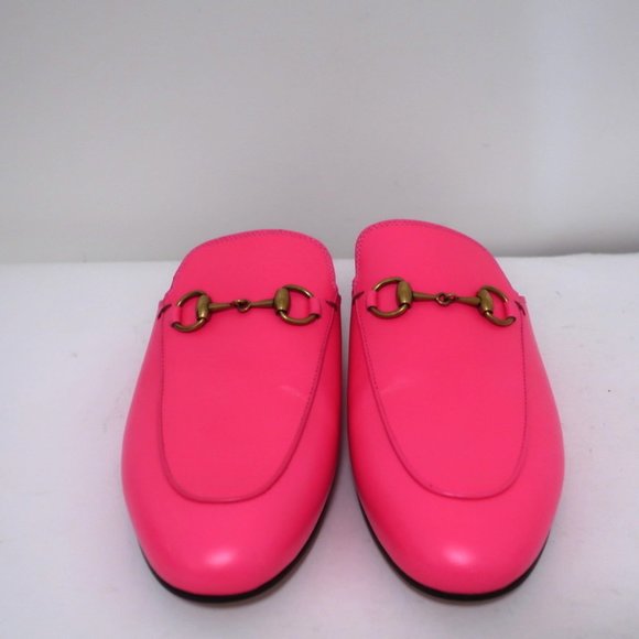 Gucci Princetown Loafer Mules Neon Pink Leather - Picture 4 of 12